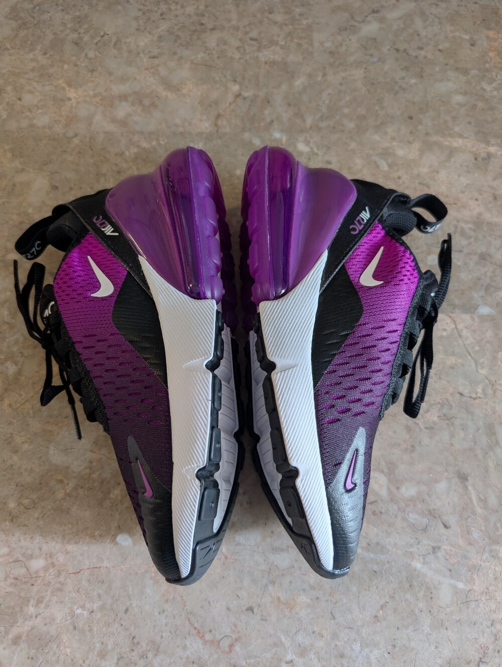 Nike Air Max 270 GS Vivid Purple/Black Running Shoes Youth Size 4Y New No Box - Picture 7 of 10